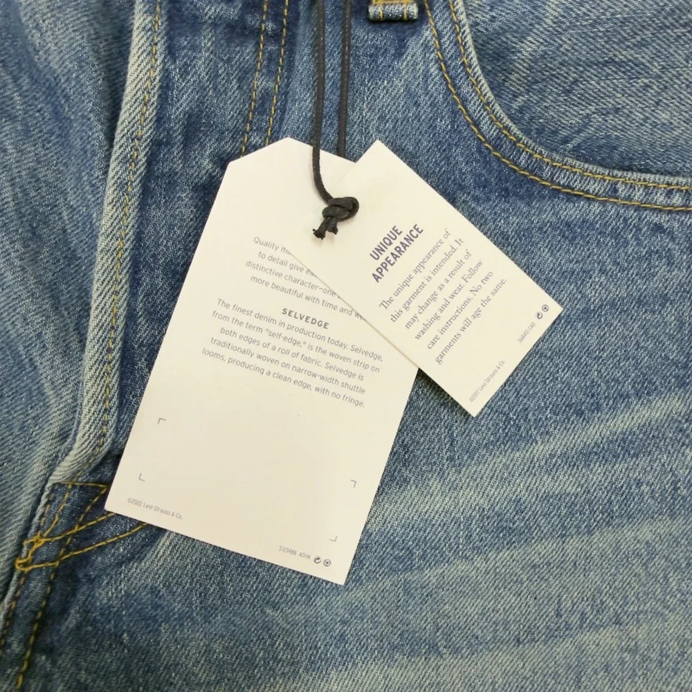 NWT Levis 501 1980s Made in Japan Selvedge Patchwork Jeans Blue Size 29x32